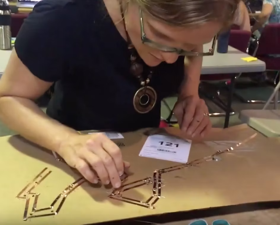 Joanna working on circuits
